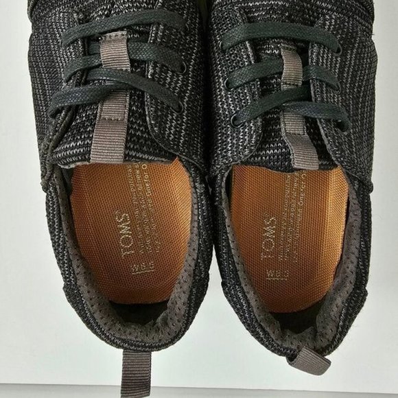 TOMS Women's Del Rey Sneakers Shoes Black/Gray Size 8.5 Lace Up - Picture 4 of 8